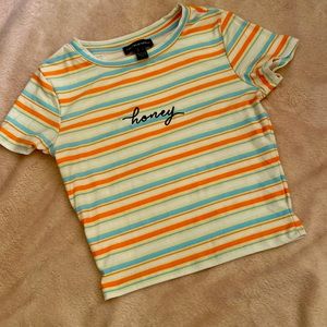 Colored lined crop top